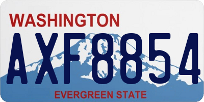 WA license plate AXF8854