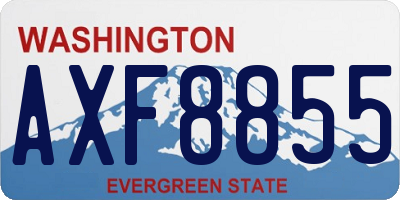 WA license plate AXF8855