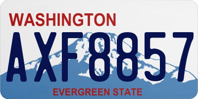 WA license plate AXF8857
