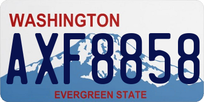 WA license plate AXF8858