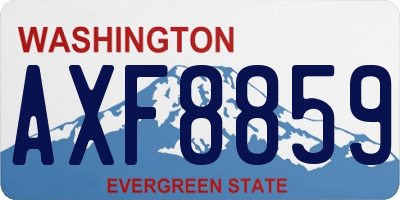 WA license plate AXF8859