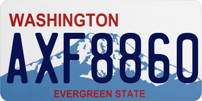 WA license plate AXF8860
