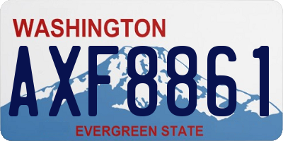 WA license plate AXF8861