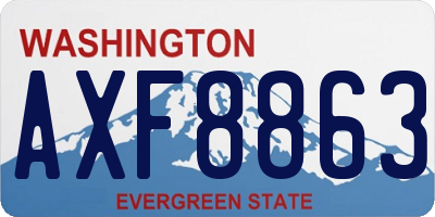 WA license plate AXF8863