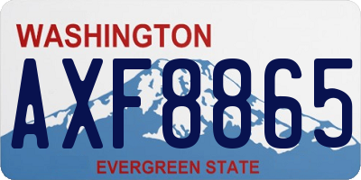 WA license plate AXF8865
