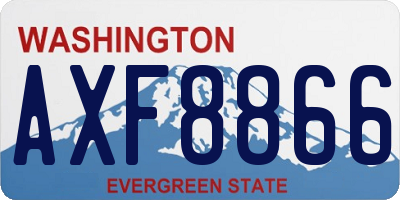 WA license plate AXF8866