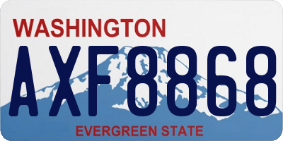 WA license plate AXF8868