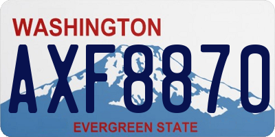 WA license plate AXF8870