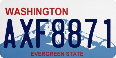 WA license plate AXF8871