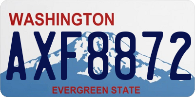 WA license plate AXF8872