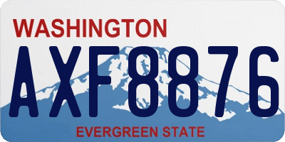 WA license plate AXF8876