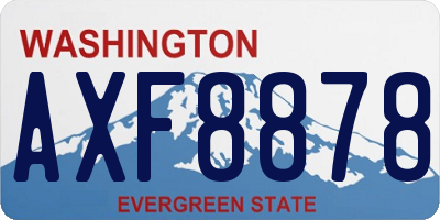WA license plate AXF8878