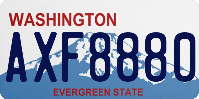 WA license plate AXF8880