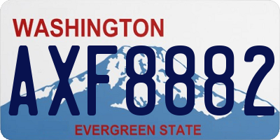 WA license plate AXF8882