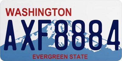 WA license plate AXF8884