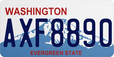 WA license plate AXF8890