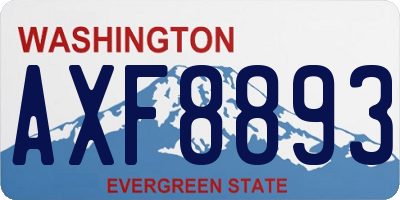 WA license plate AXF8893