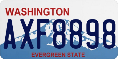 WA license plate AXF8898