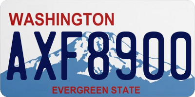 WA license plate AXF8900
