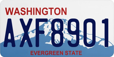 WA license plate AXF8901