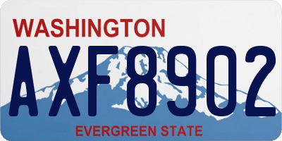 WA license plate AXF8902