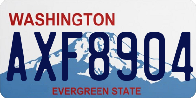 WA license plate AXF8904