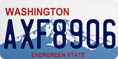 WA license plate AXF8906