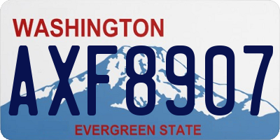 WA license plate AXF8907
