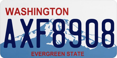 WA license plate AXF8908