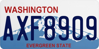 WA license plate AXF8909