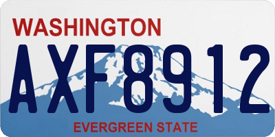 WA license plate AXF8912