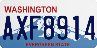 WA license plate AXF8914