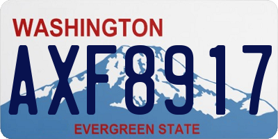 WA license plate AXF8917