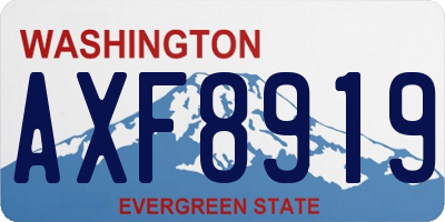 WA license plate AXF8919