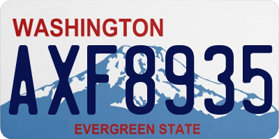 WA license plate AXF8935