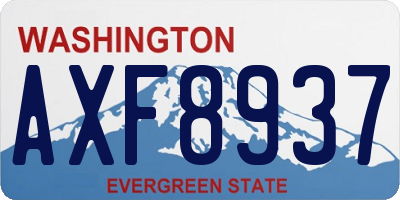 WA license plate AXF8937