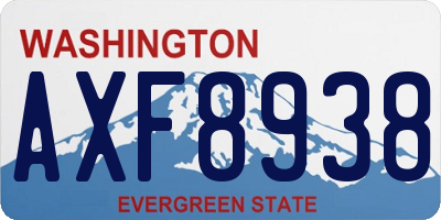 WA license plate AXF8938