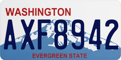 WA license plate AXF8942