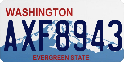 WA license plate AXF8943