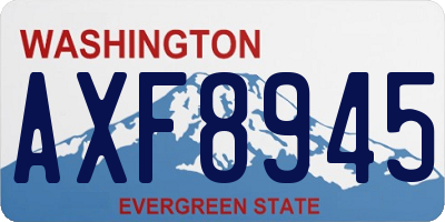 WA license plate AXF8945