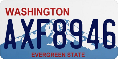 WA license plate AXF8946