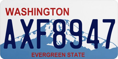 WA license plate AXF8947
