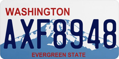 WA license plate AXF8948