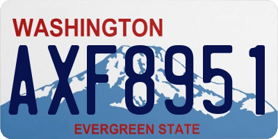 WA license plate AXF8951