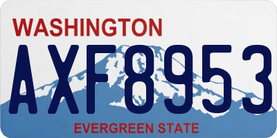 WA license plate AXF8953