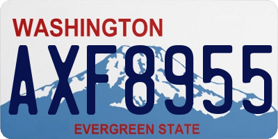 WA license plate AXF8955