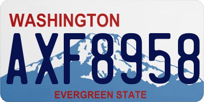 WA license plate AXF8958