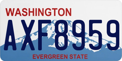 WA license plate AXF8959