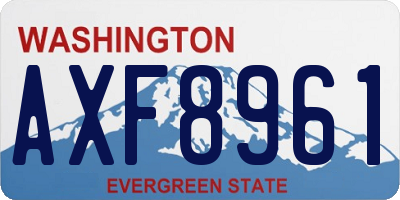 WA license plate AXF8961