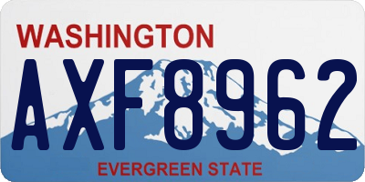 WA license plate AXF8962